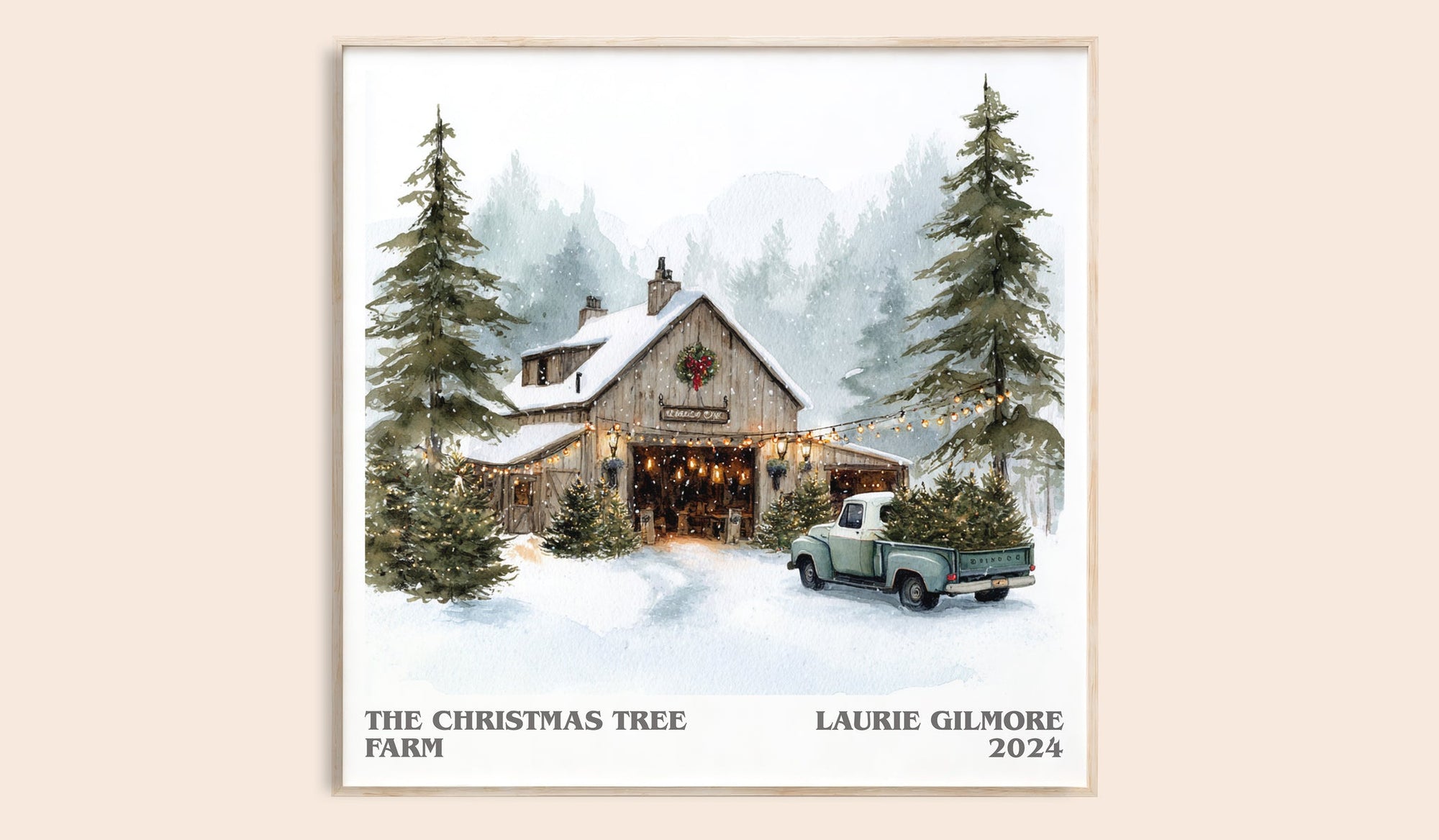 The Christmas Tree Farm literary book poster by Laurie Gilmore – framed literary art print