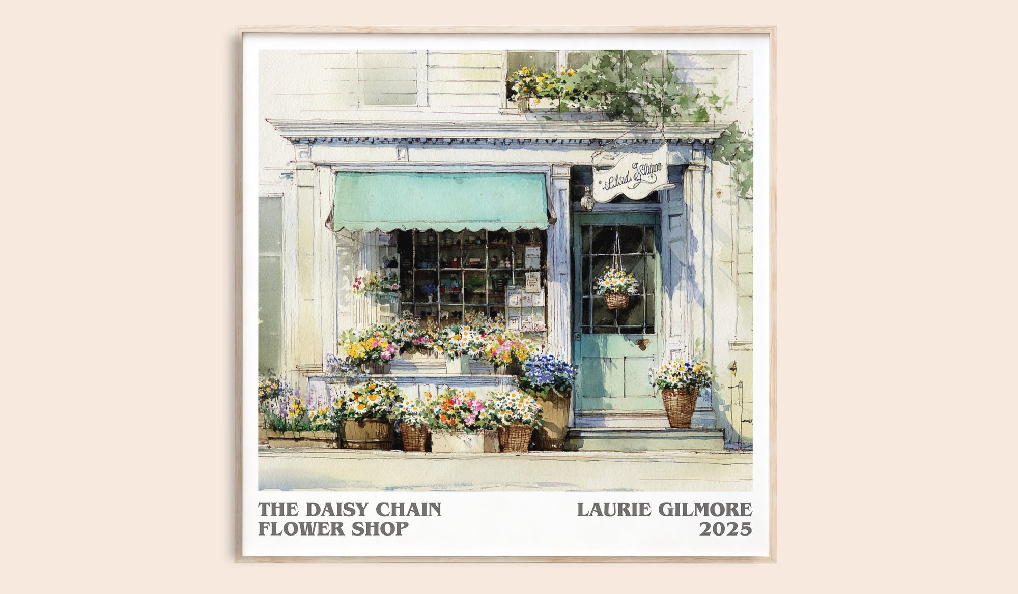 The Daisy Chain Flower Shop literary book poster by Laurie Gilmore – framed literary art print