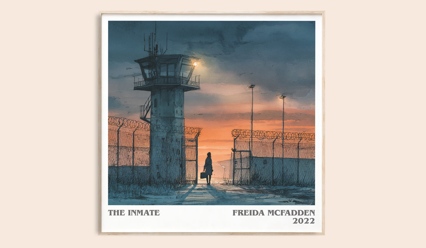 The Inmate literary book poster by Freida McFadden – framed literary art print