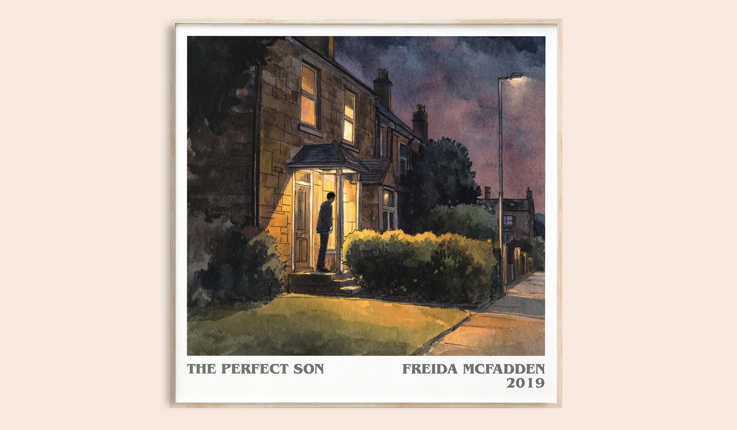The Perfect Son literary book poster by Freida McFadden – framed literary art print