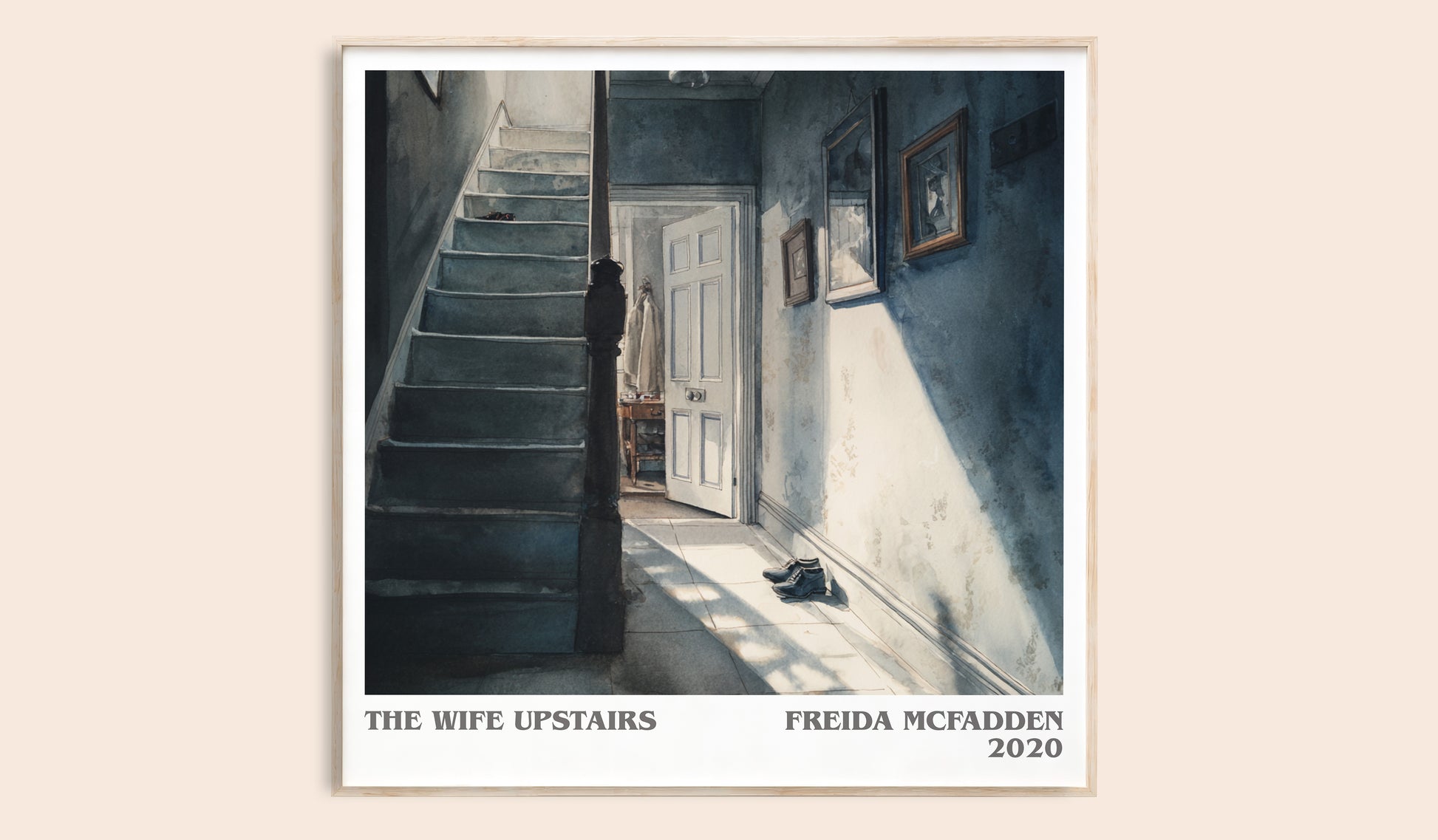 The Wife Upstairs literary book poster by Freida Mcfadden – framed literary art print