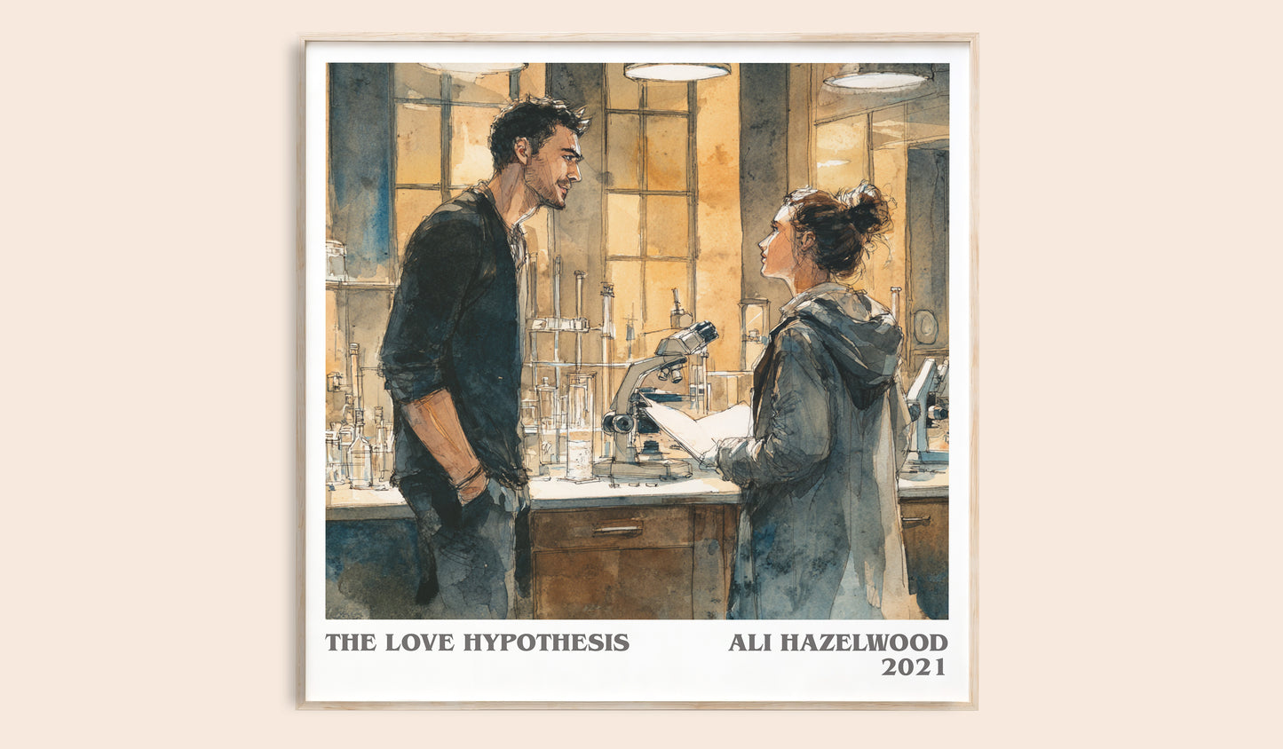 The Love Hypothesis literary book poster by Ali Hazelwood – framed literary art print
