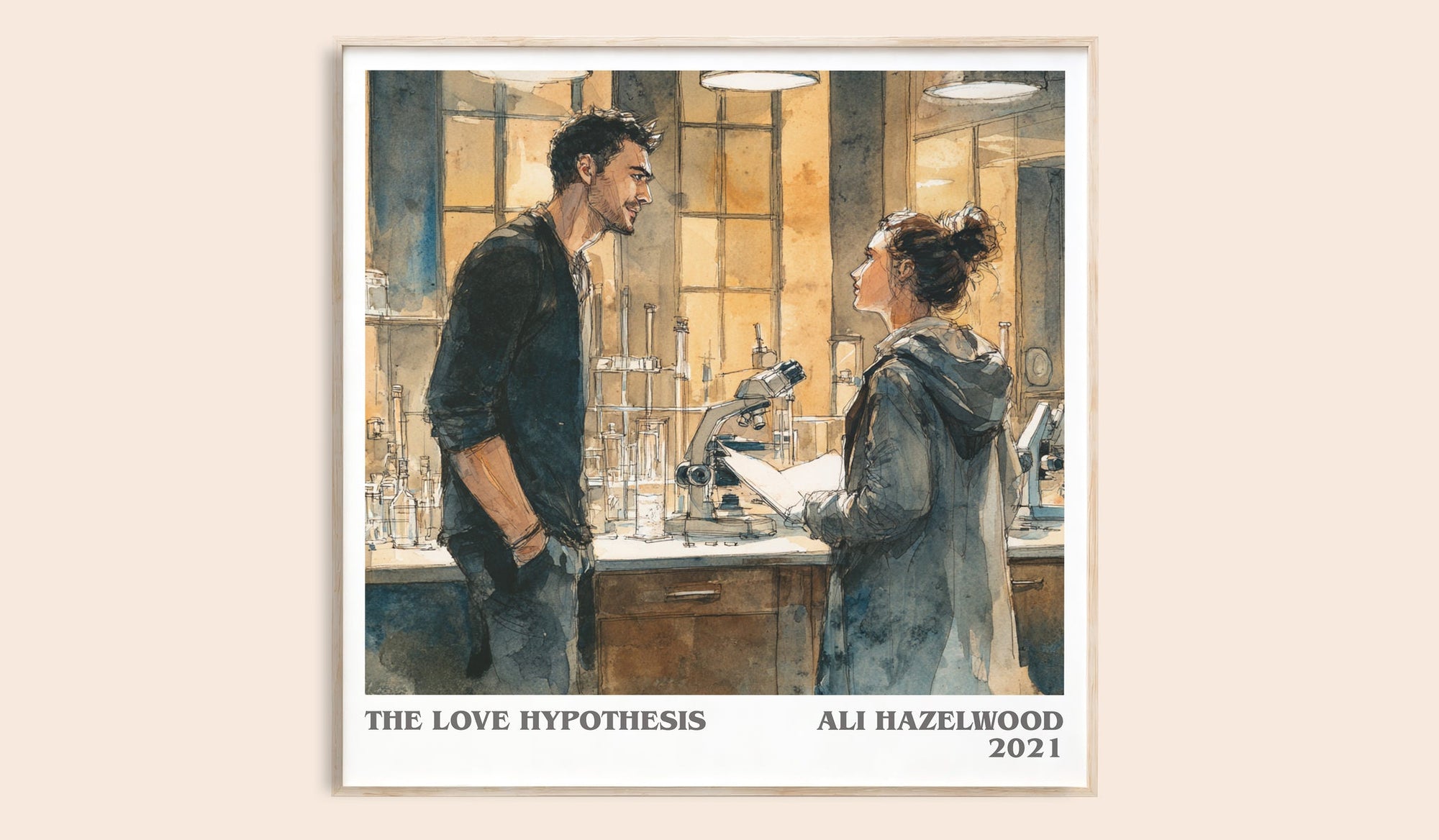 The Love Hypothesis literary book poster by Ali Hazelwood – framed literary art print