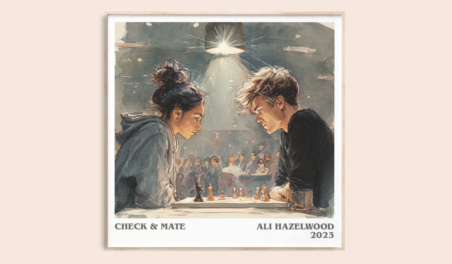 Check & Mate literary book poster by Ali Hazelwood – framed literary art print