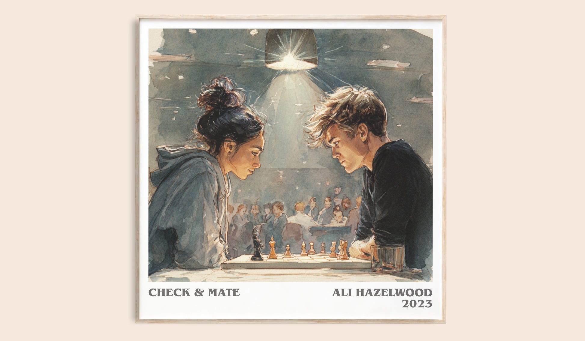 Check & Mate literary book poster by Ali Hazelwood – framed literary art print