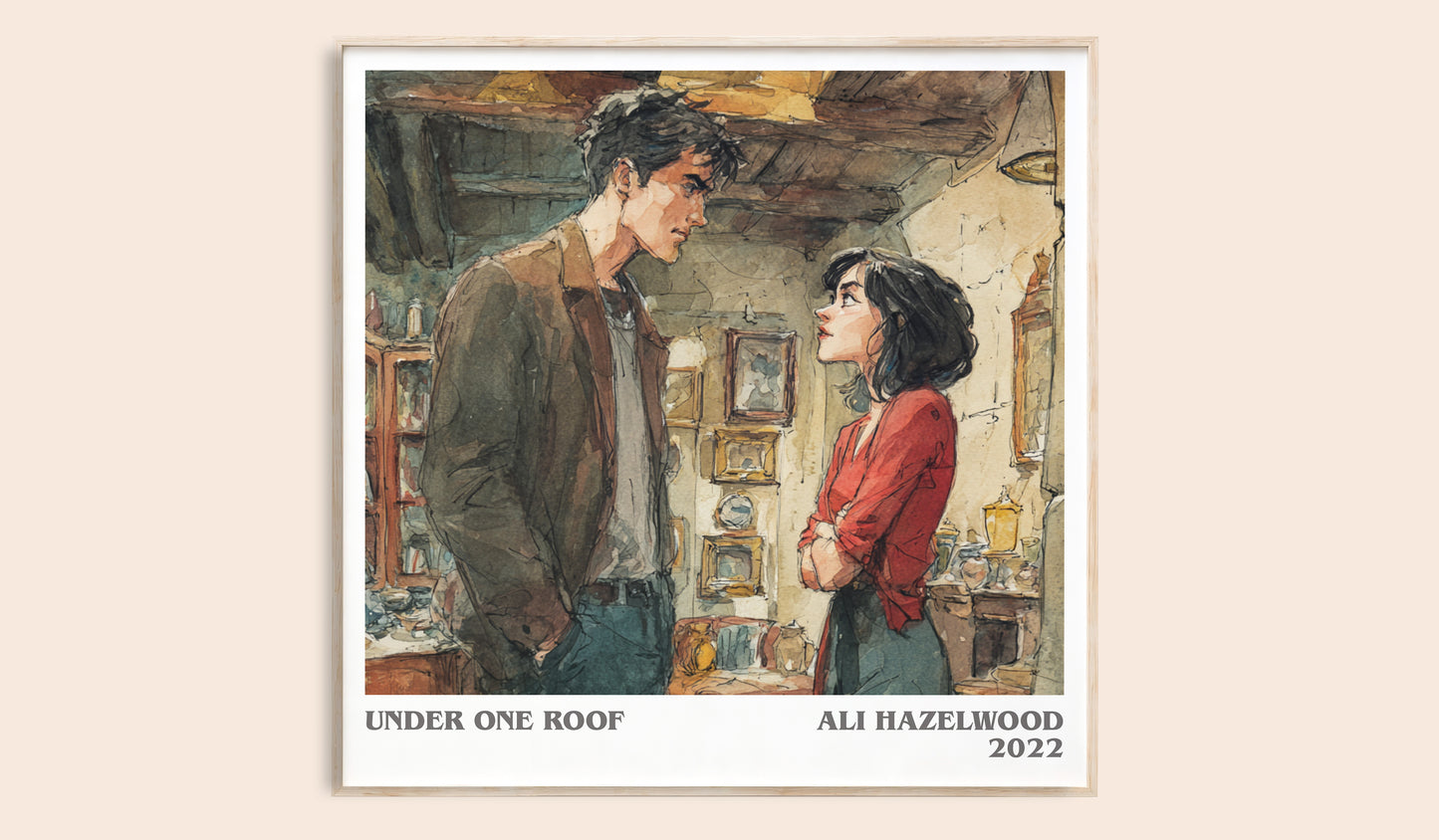 Under One Roof literary book poster by Ali Hazelwood – framed literary art print