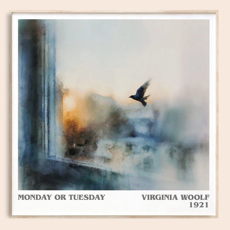 Monday Or Tuesday literary book poster by Virginia Woolf – framed literary art print