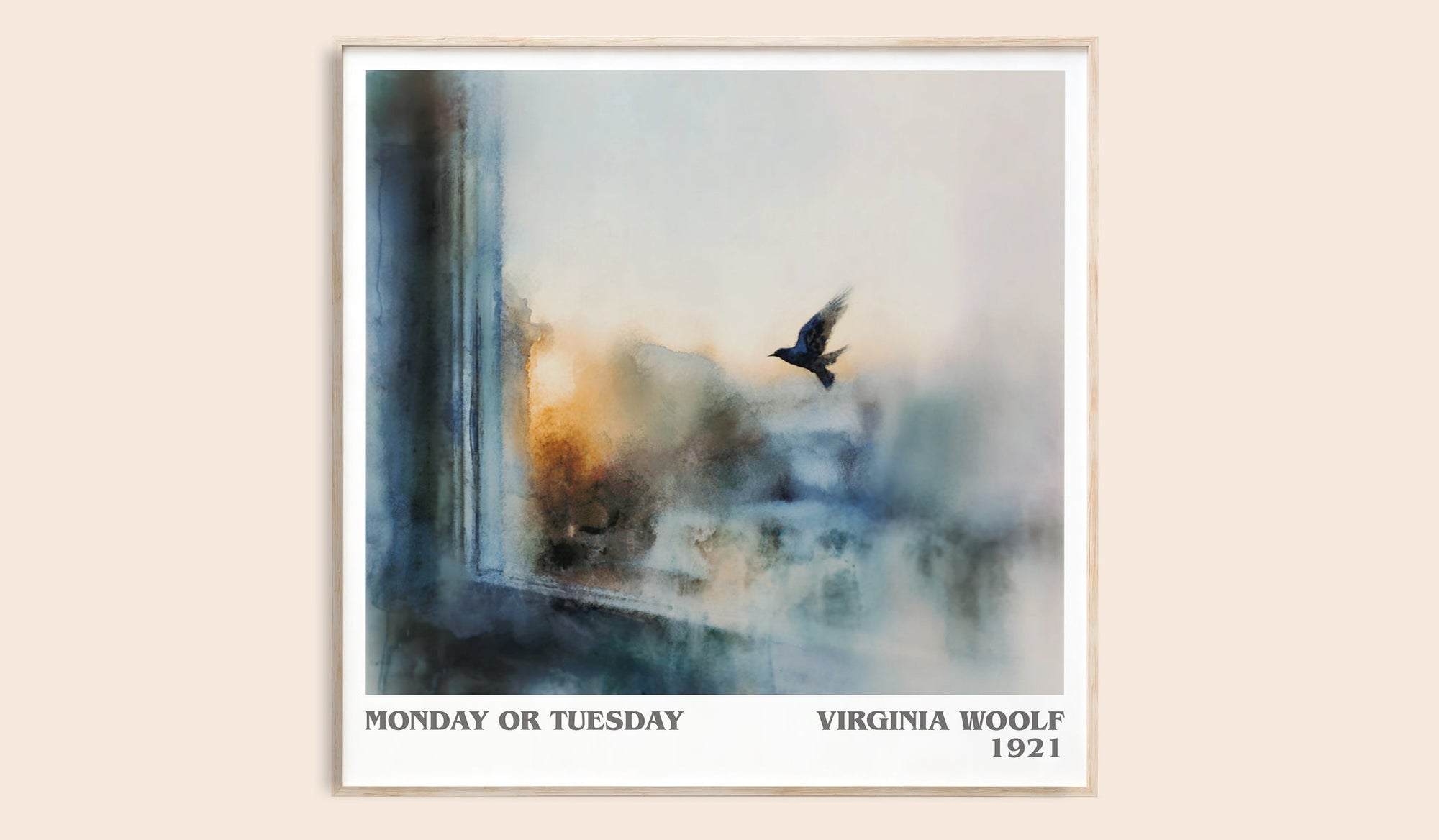 Monday Or Tuesday literary book poster by Virginia Woolf – framed literary art print