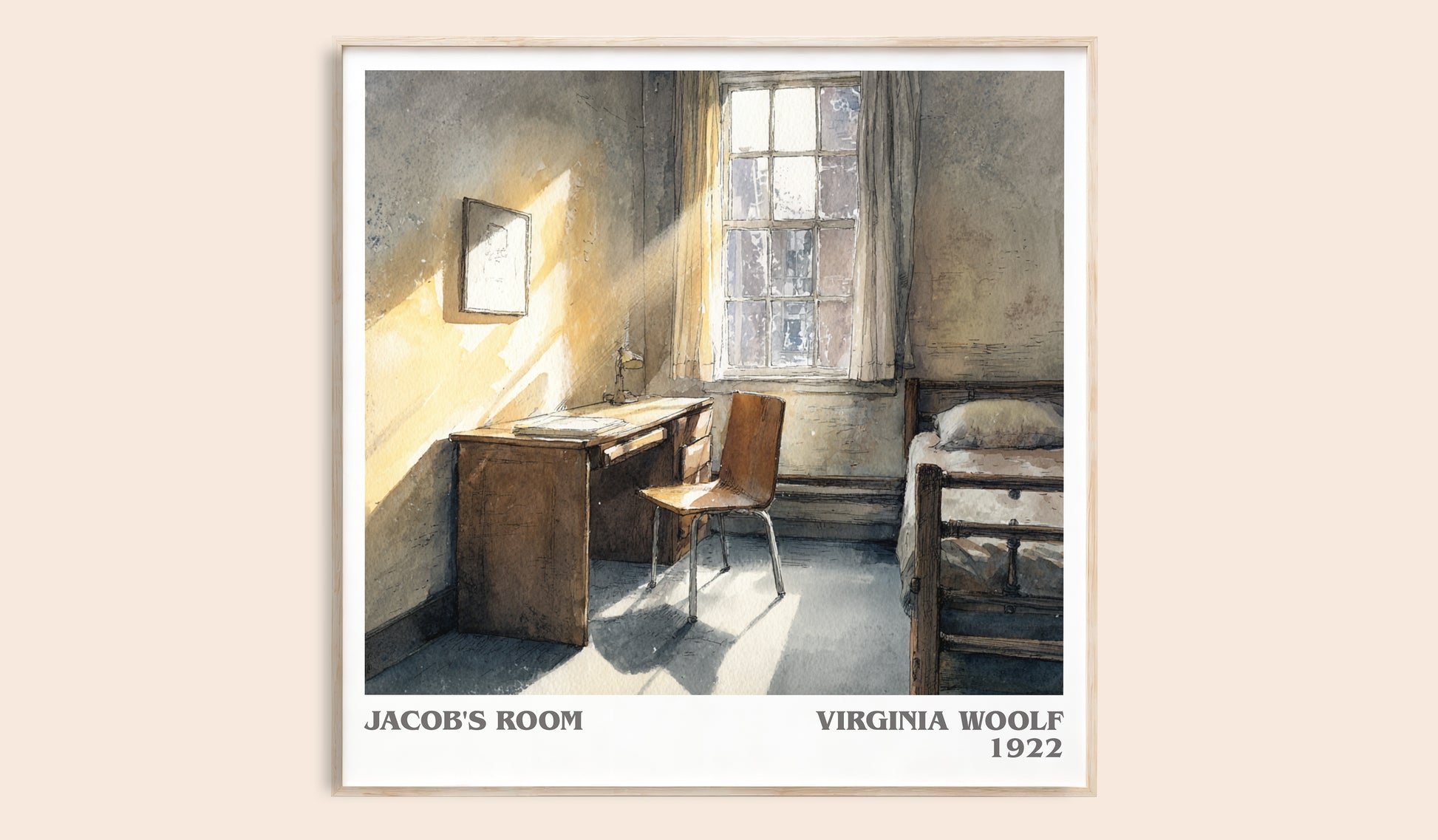 Jacob's Room literary book poster by Virginia Woolf – framed literary art print