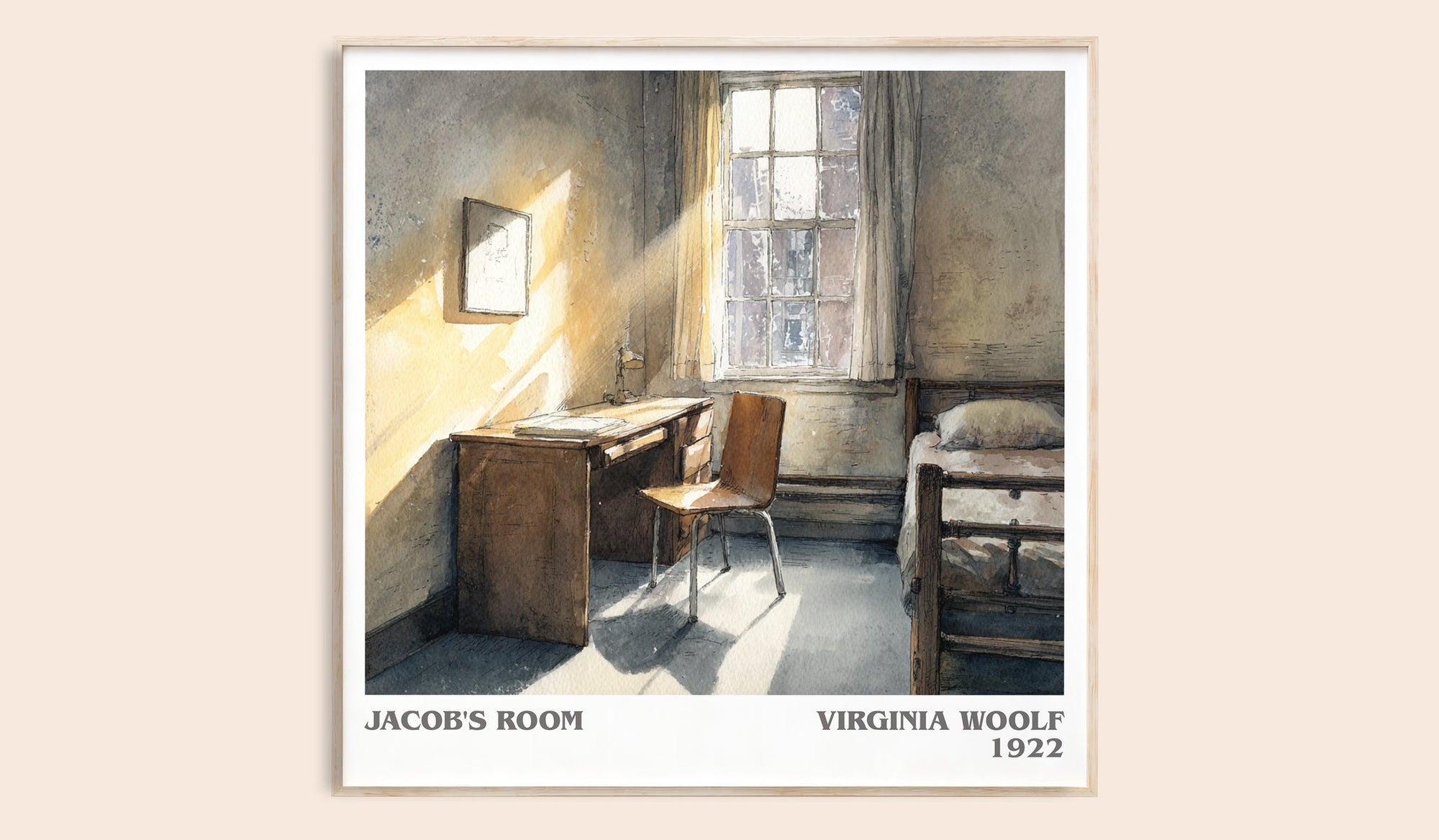 Jacob's Room literary book poster by Virginia Woolf – framed literary art print
