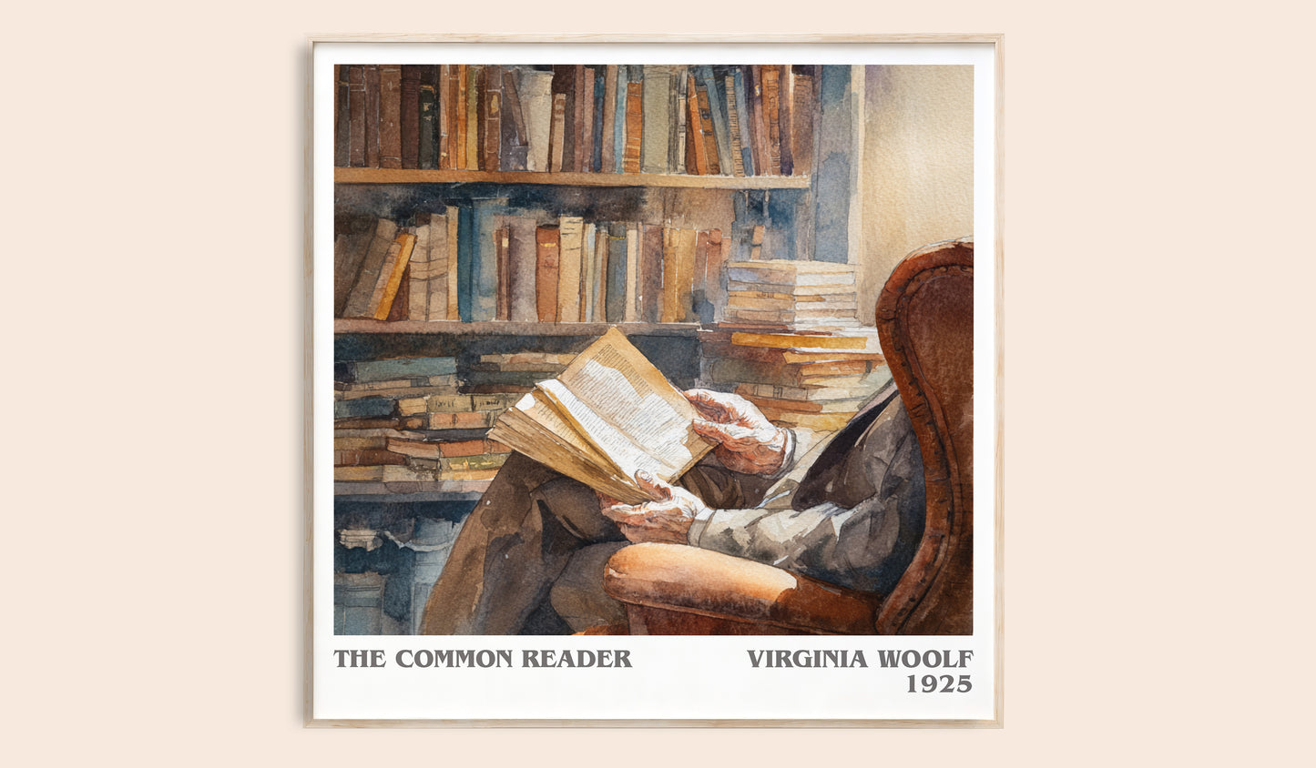 The Common Reader literary book poster by Virginia Woolf – framed literary art print