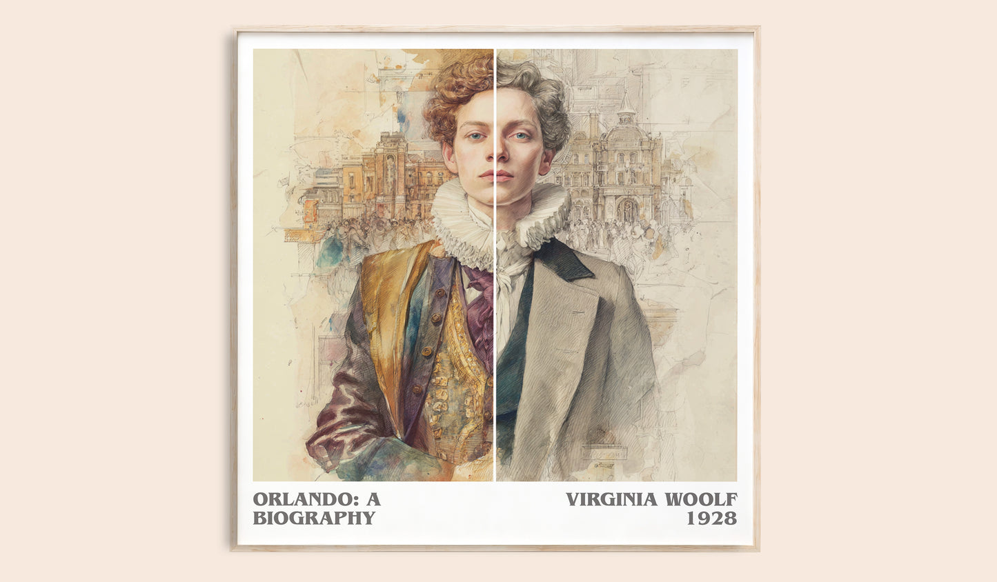 Orlando: A Biography literary book poster by Virginia Woolf – framed literary art print