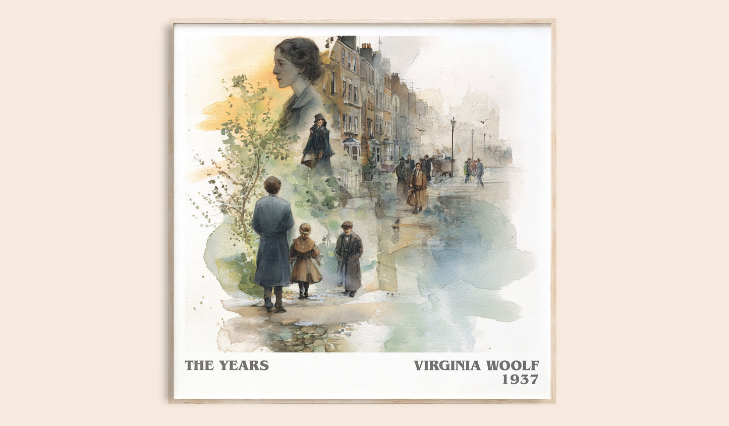 The Years literary book poster by Virginia Woolf – framed literary art print
