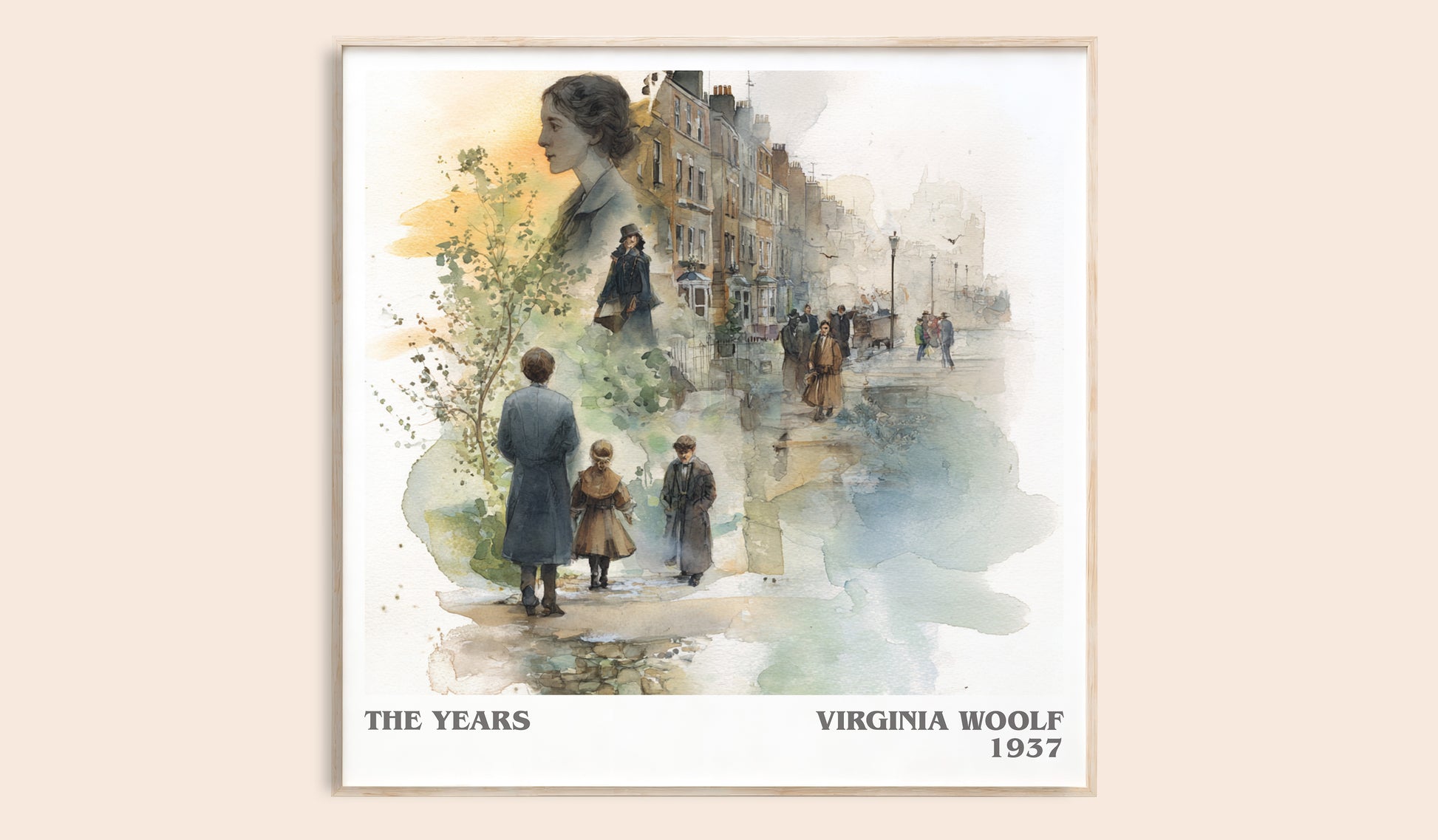 The Years literary book poster by Virginia Woolf – framed literary art print