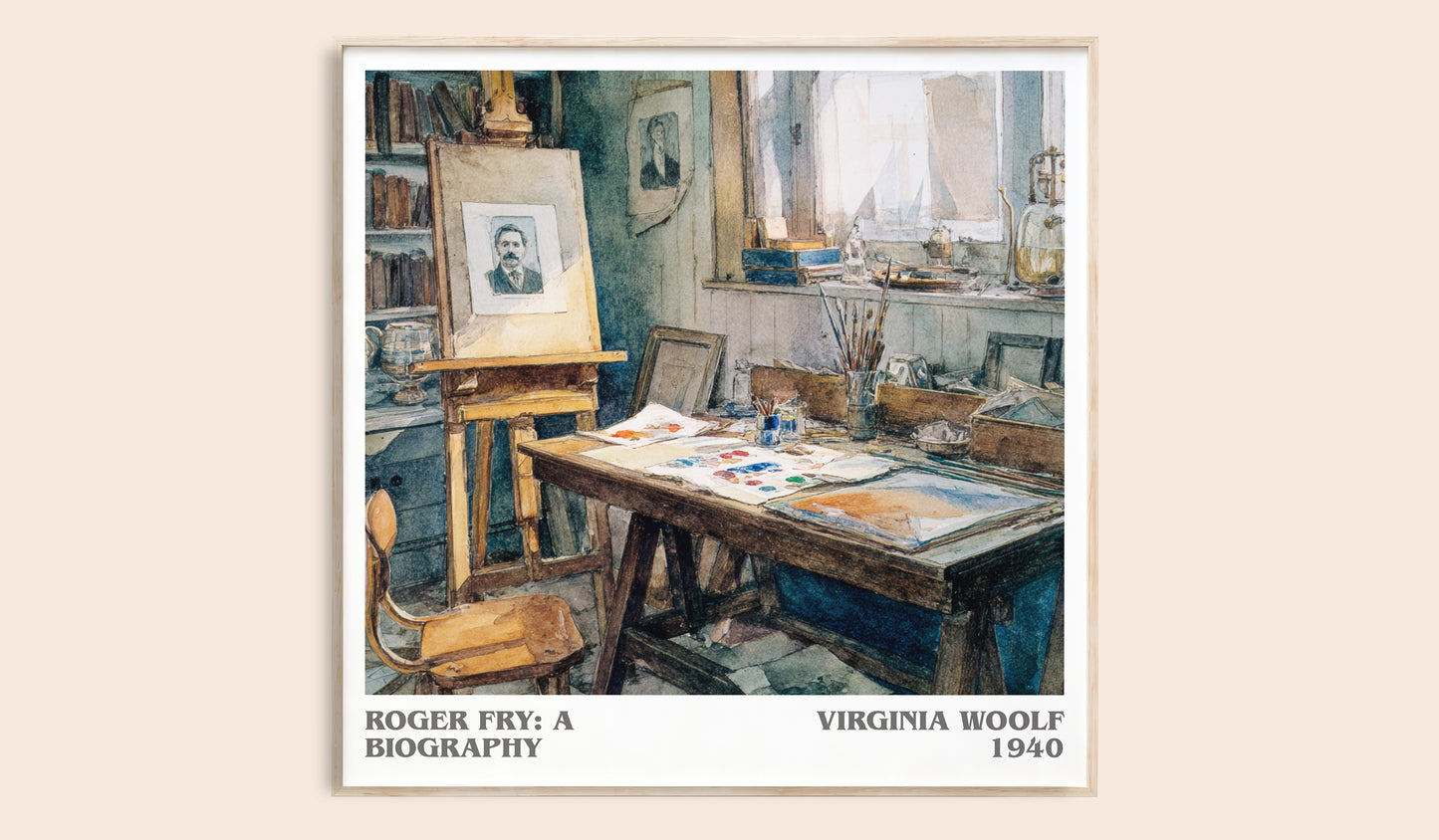 Roger Fry: A Biography literary book poster by Virginia Woolf – framed literary art print