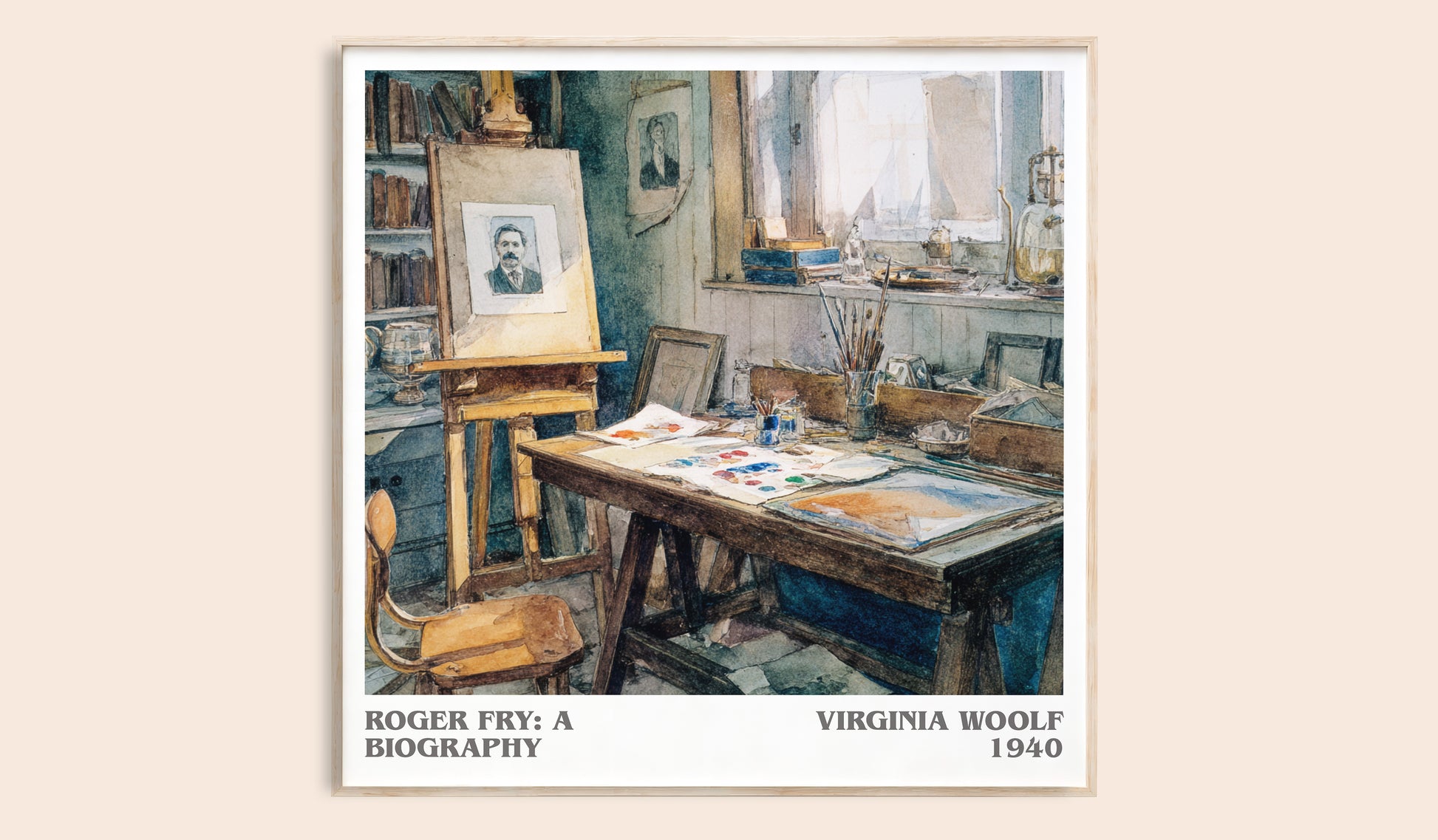 Roger Fry: A Biography literary book poster by Virginia Woolf – framed literary art print