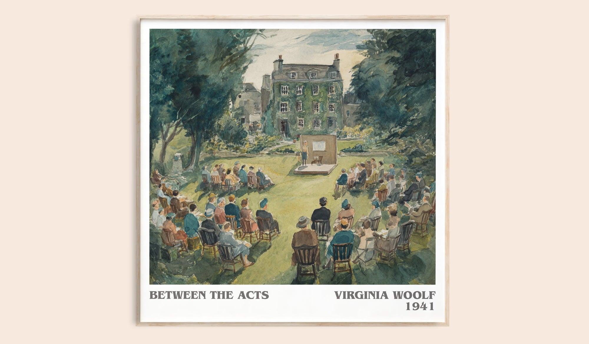 Between the Acts literary book poster by Virginia Woolf – framed literary art print