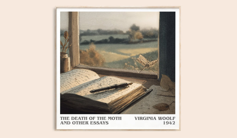 The Death of the Moth and Other Essays literary book poster by Virginia Woolf – framed literary art print