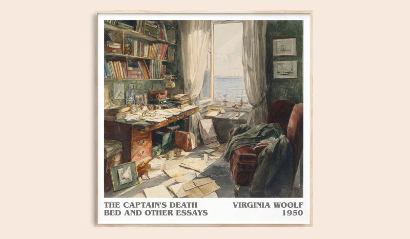 The Captain's Death Bed, and Other Essays literary book poster by Virginia Woolf – framed literary art print