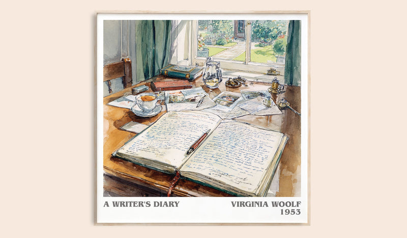 A Writer's Diary literary book poster by Virginia Woolf – framed literary art print