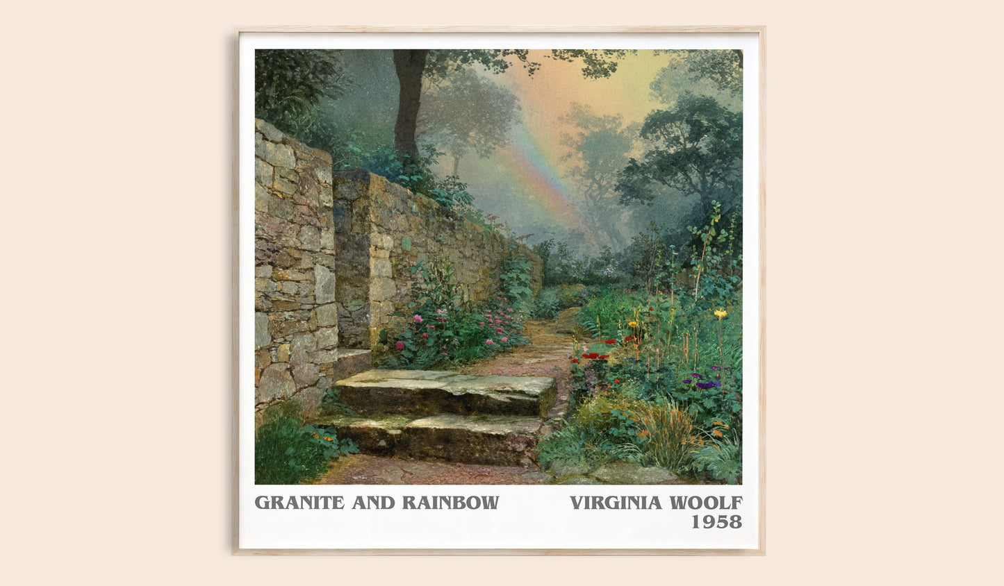 Granite and Rainbow literary book poster by Virginia Woolf – framed literary art print