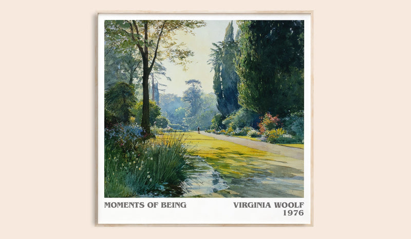 Moments of Being literary book poster by Virginia Woolf – framed literary art print