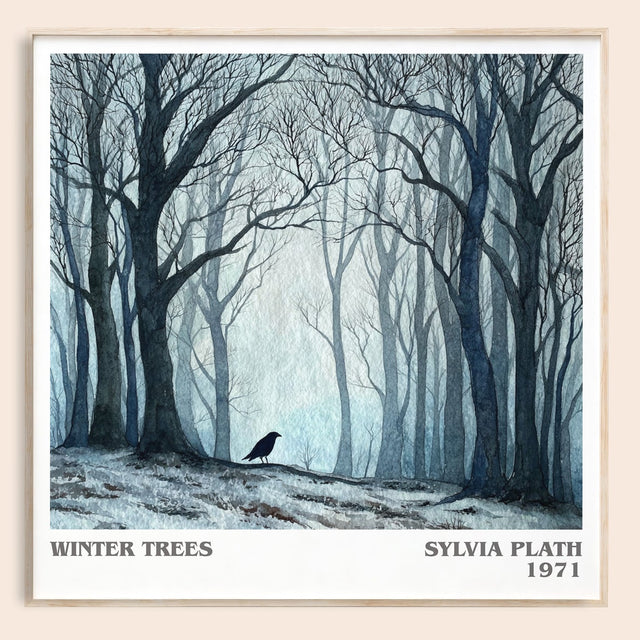 Winter Trees Literary Art Print by Sylvia Plath