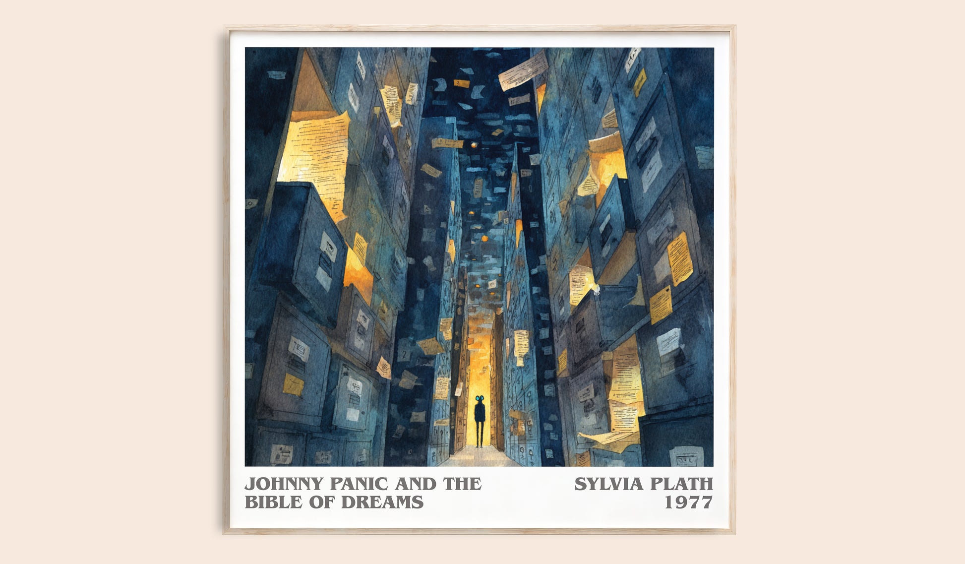 Johnny Panic And The Bible Of Dreams literary book poster by Sylvia Plath – framed literary art print