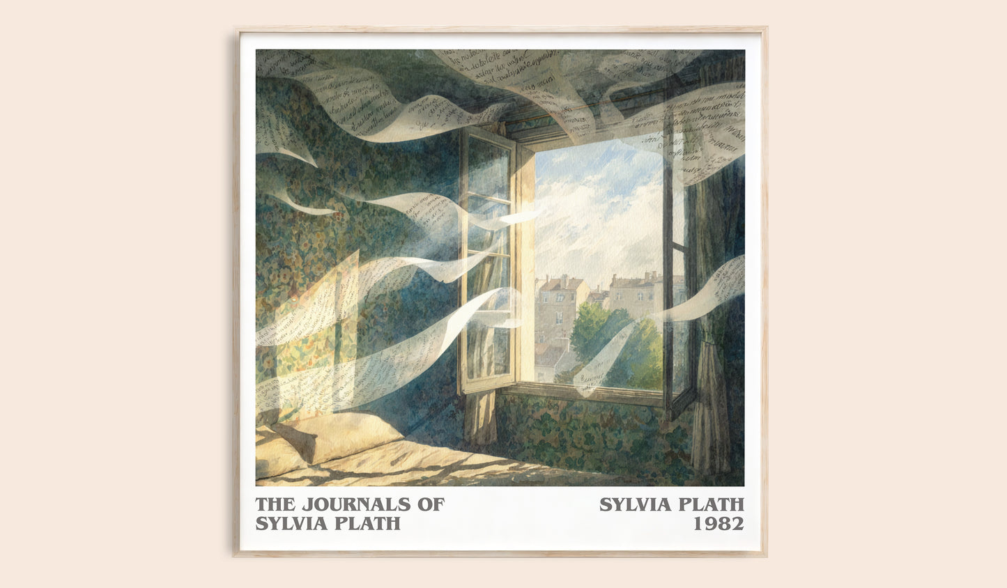 The Journals of Sylvia Plath literary book poster by Sylvia Plath – framed literary art print