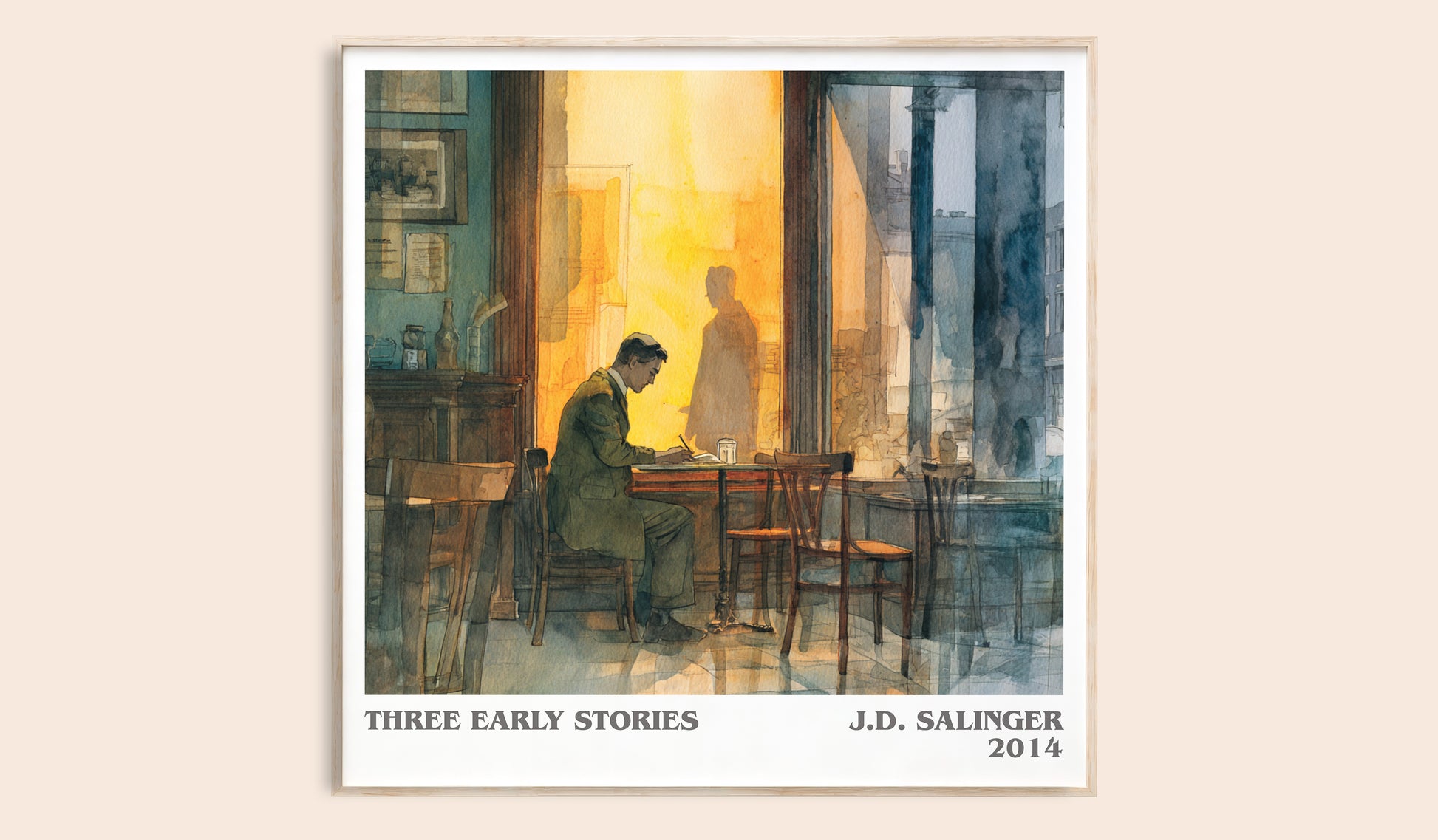 Three Early Stories literary book poster by J. D. Salinger – framed literary art print