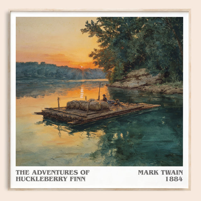 The Adventures of Huckleberry Finn Literary Art Print by Mark Twain