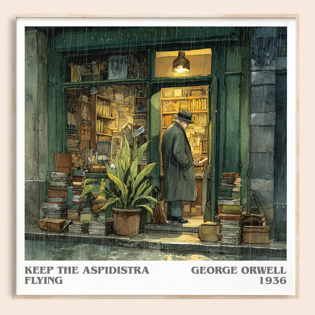 Keep the Aspidistra Flying literary book poster by George Orwell – framed literary art print
