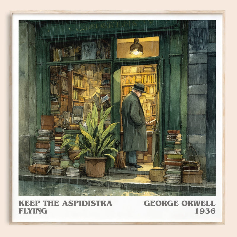 Keep the Aspidistra Flying literary book poster by George Orwell – framed literary art print