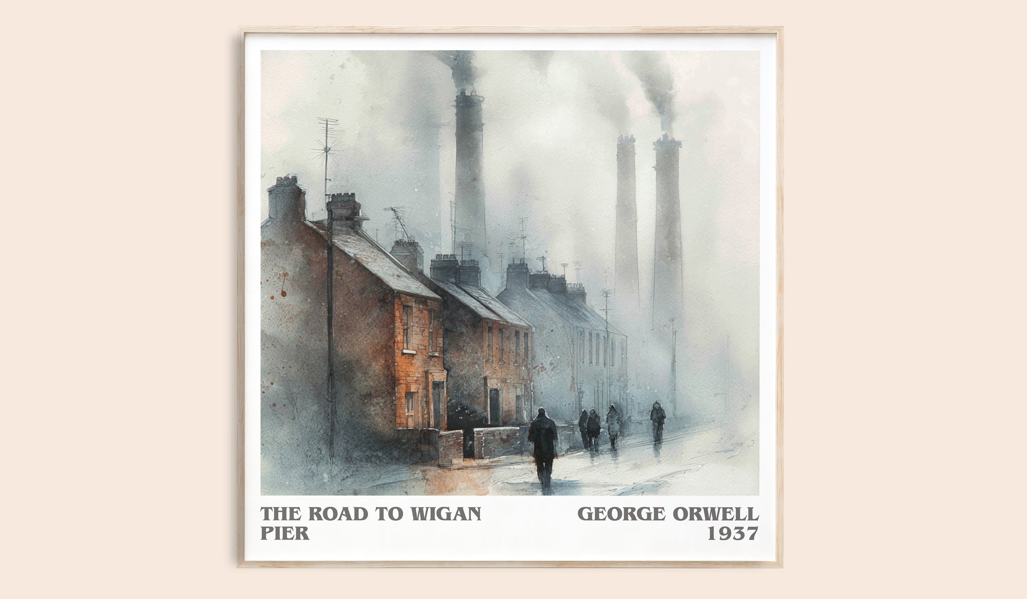 The Road to Wigan Pier literary book poster by George Orwell – framed literary art print