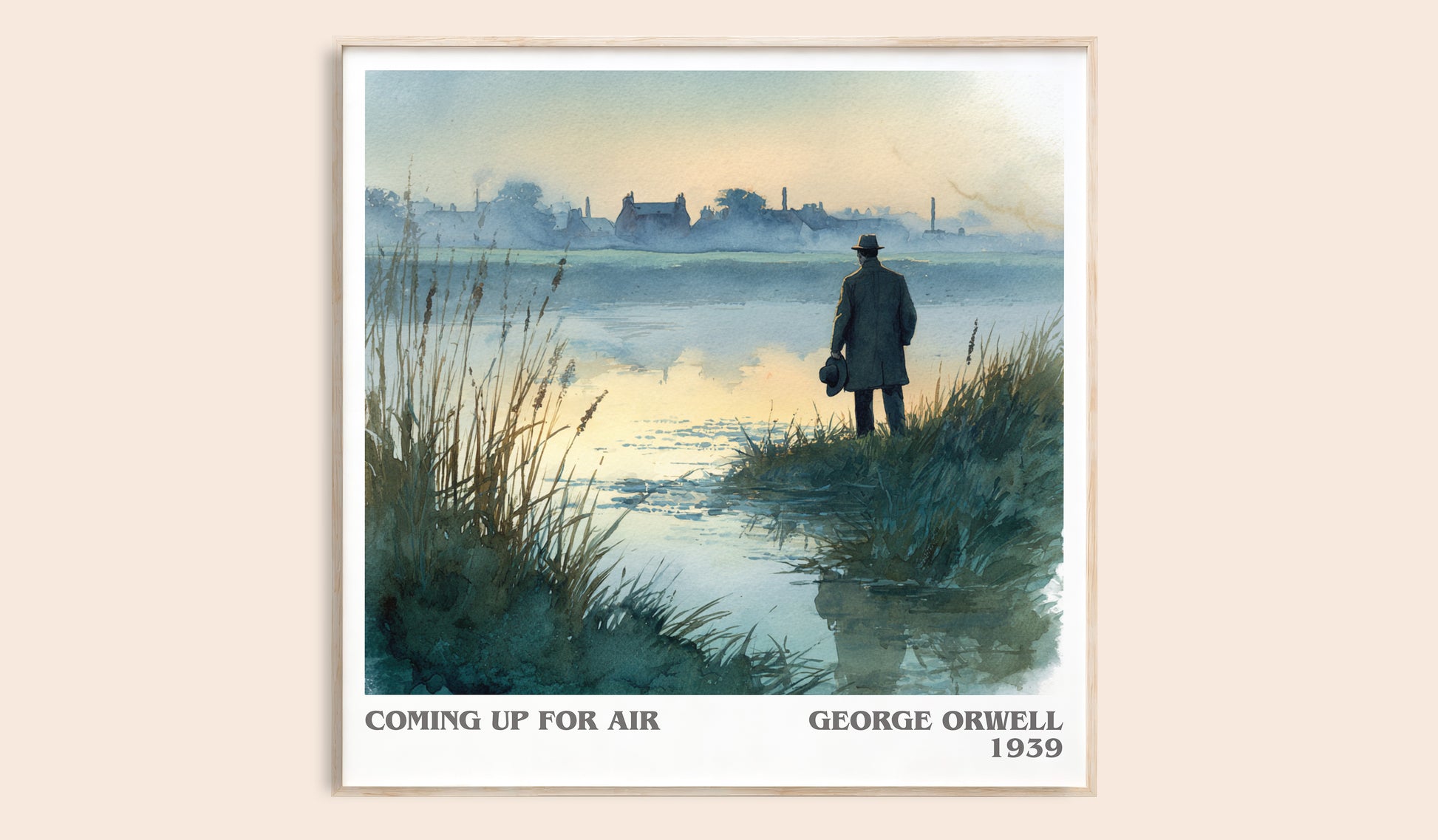 Coming Up for Air literary book poster by George Orwell – framed literary art print