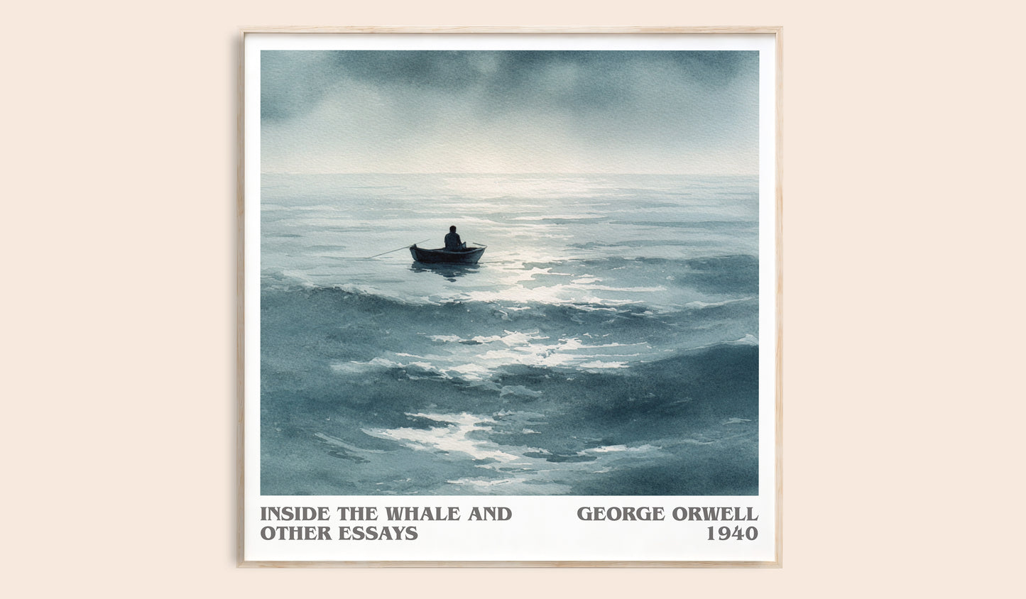 Inside the Whale and Other Essays literary book poster by George Orwell – framed literary art print