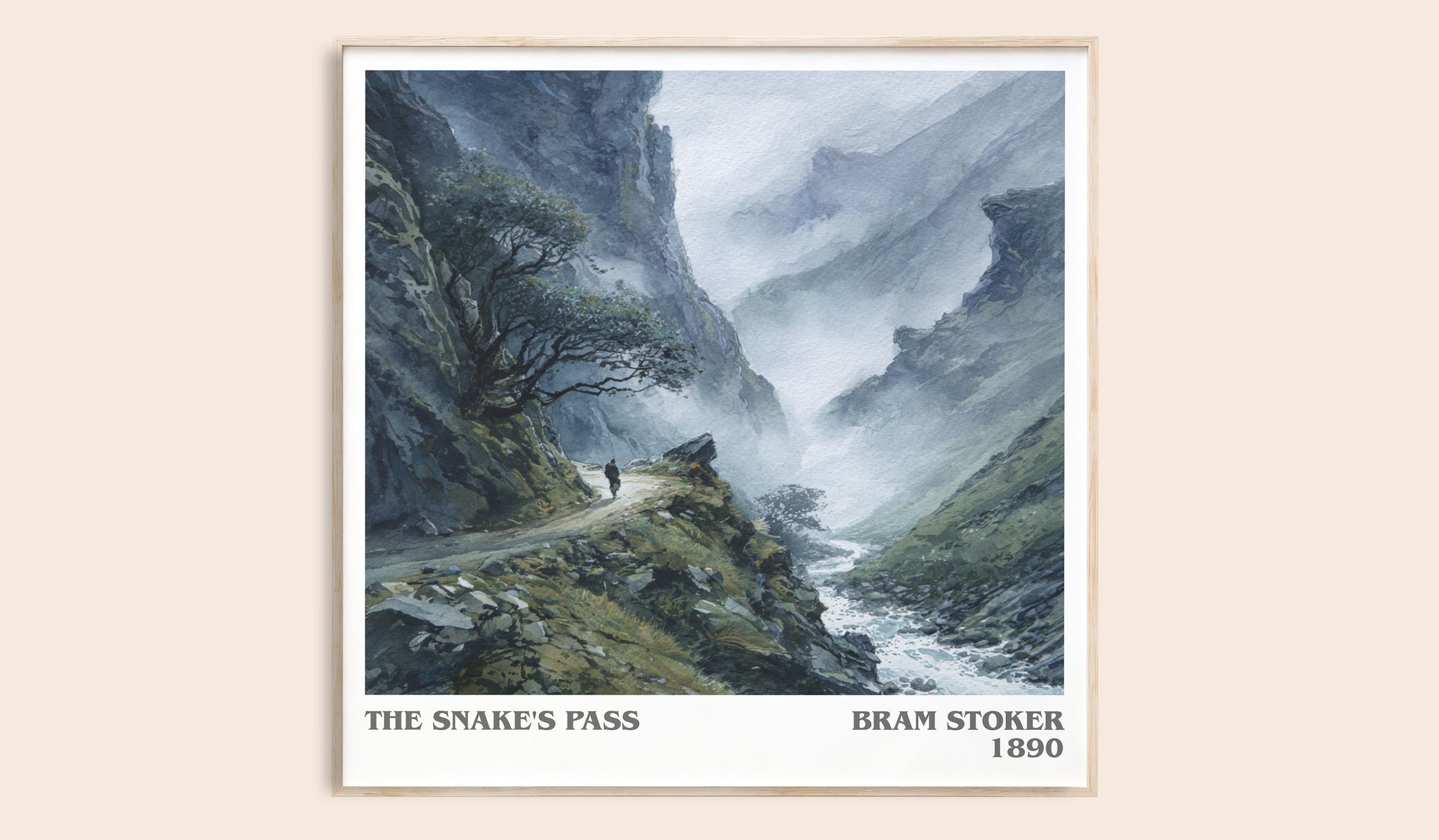The Snake's Pass literary book poster by Bram Stoker – framed literary art print