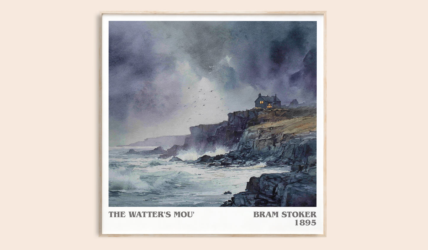 The Watter's Mou' literary book poster by Bram Stoker – framed literary art print