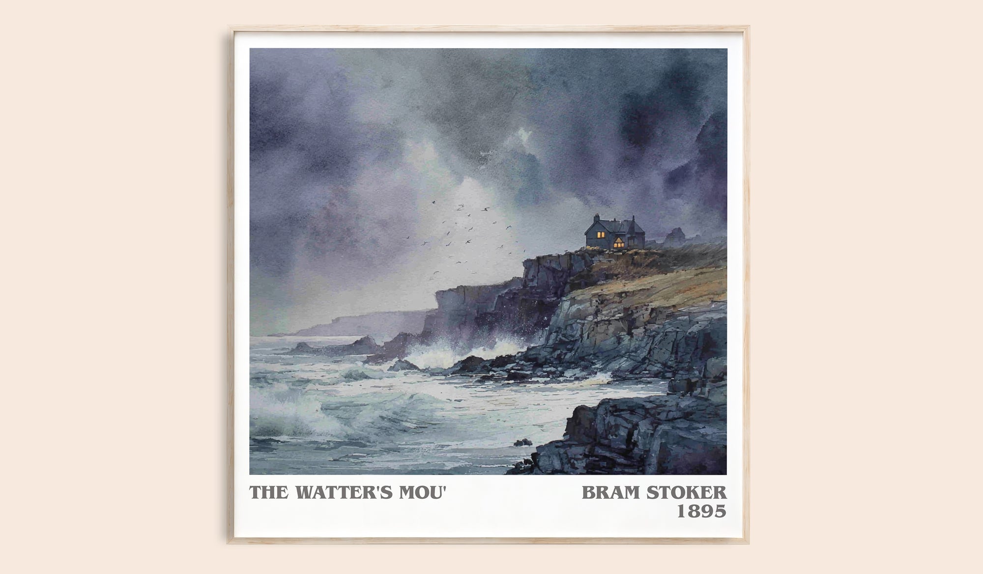 The Watter's Mou' literary book poster by Bram Stoker – framed literary art print