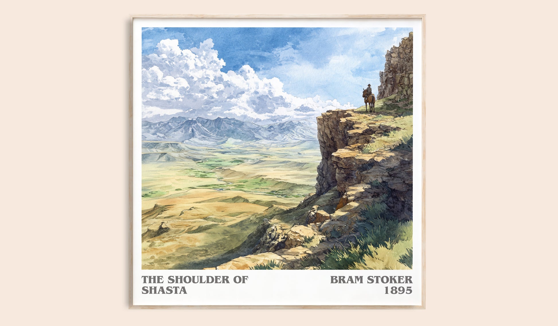 The Shoulder of Shasta literary book poster by Bram Stoker – framed literary art print