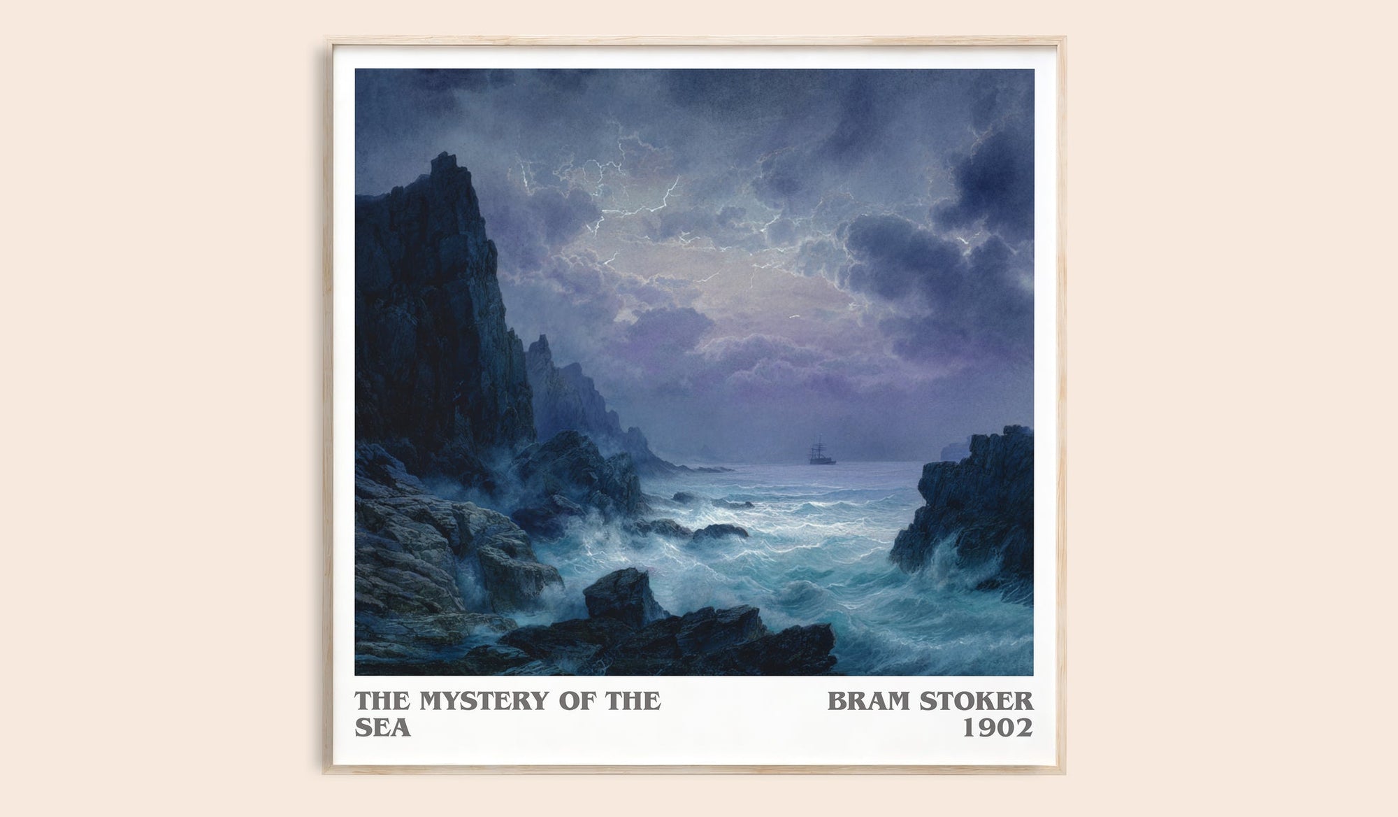The Mystery Of The Sea literary book poster by Bram Stoker – framed literary art print