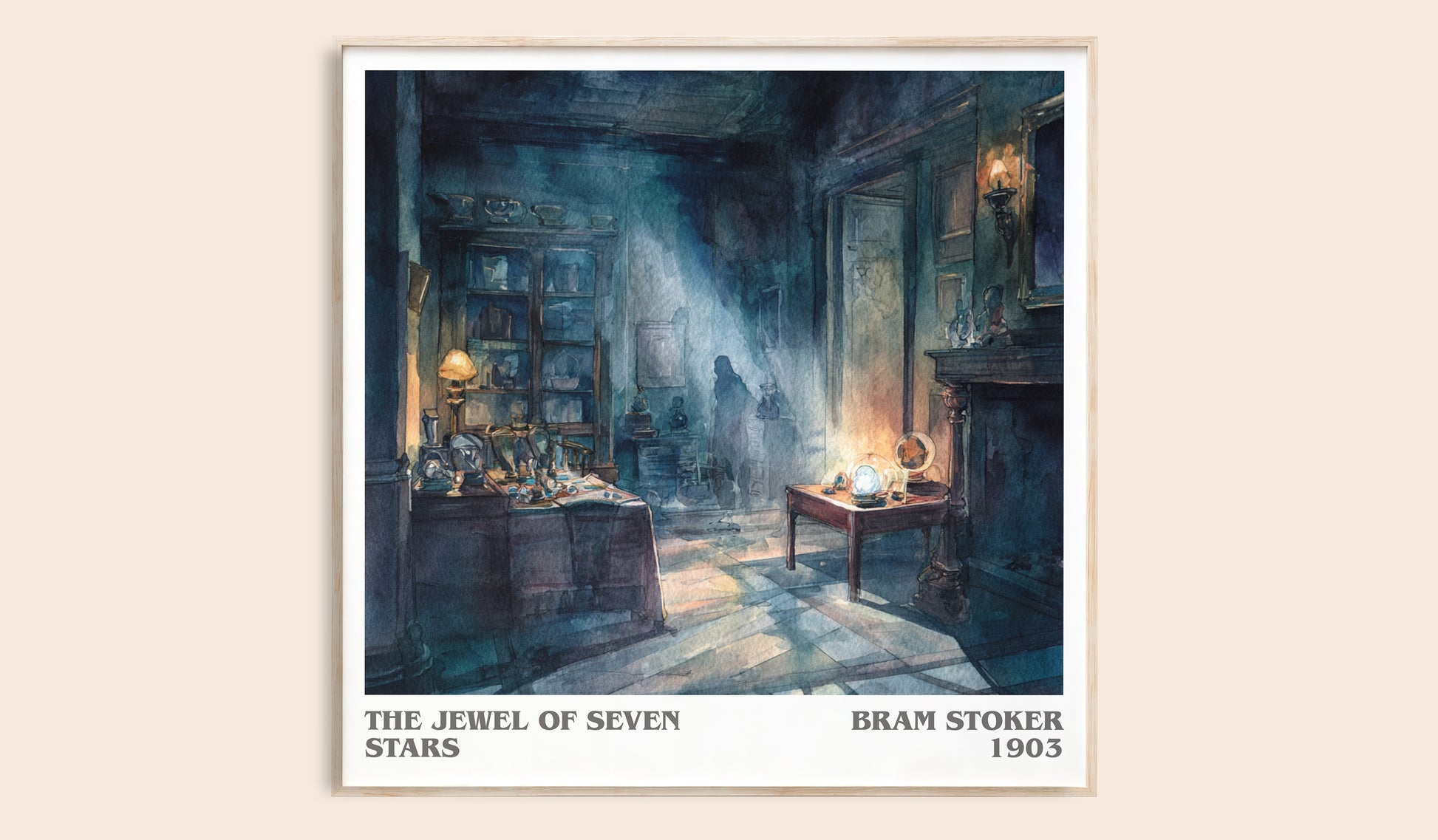 The Jewel Of Seven Stars literary book poster by Bram Stoker – framed literary art print