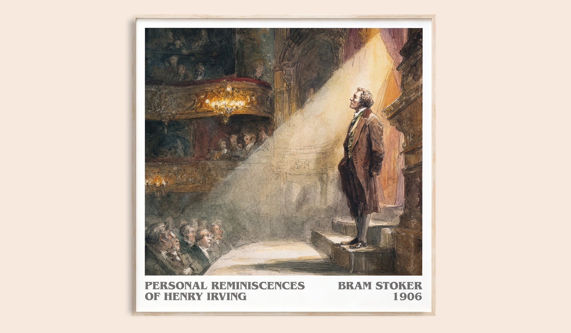 Personal Reminiscences of Henry Irving literary book poster by Bram Stoker – framed literary art print