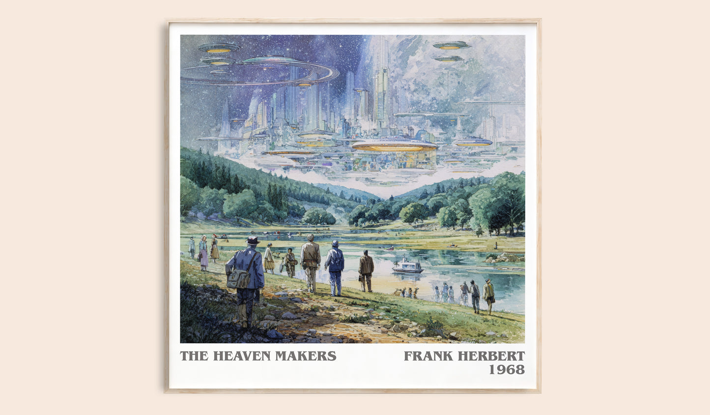 The Heaven Makers literary book poster by Frank Herbert – framed literary art print