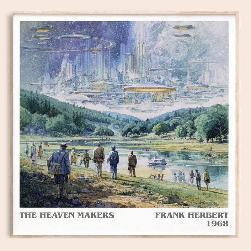The Heaven Makers literary book poster by Frank Herbert – framed literary art print