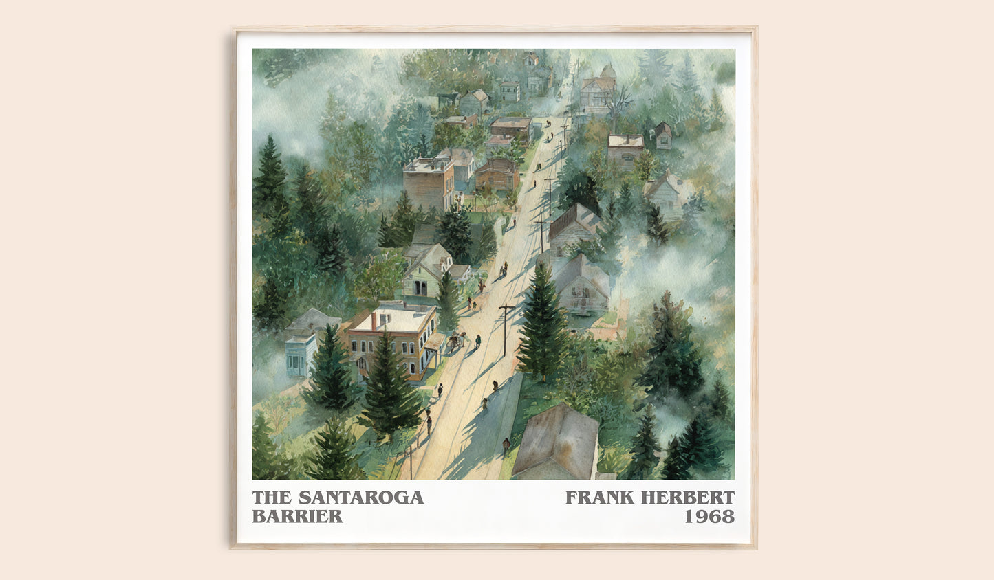 The Santaroga Barrier literary book poster by Frank Herbert – framed literary art print