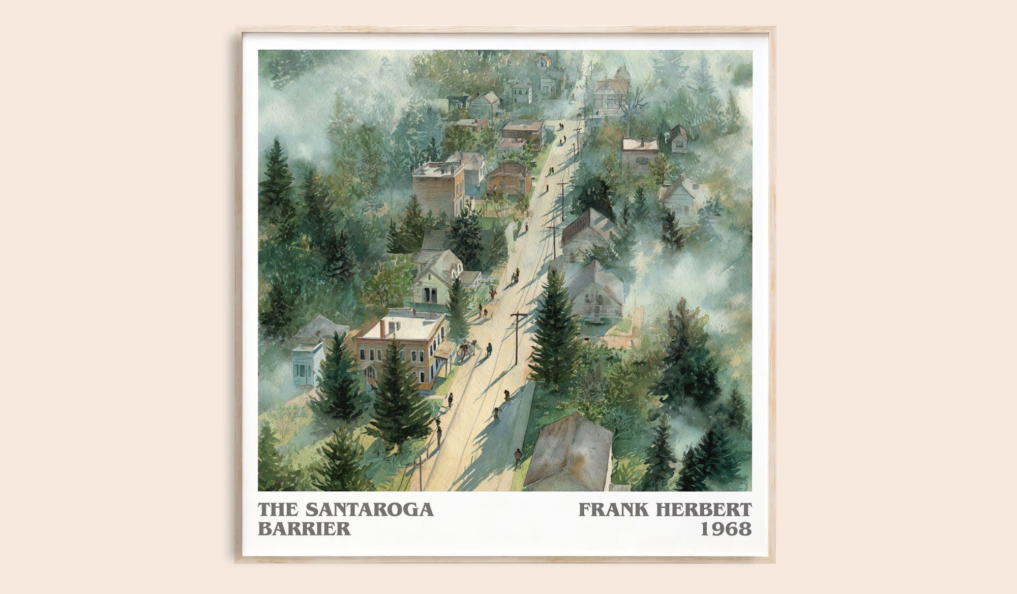The Santaroga Barrier literary book poster by Frank Herbert – framed literary art print