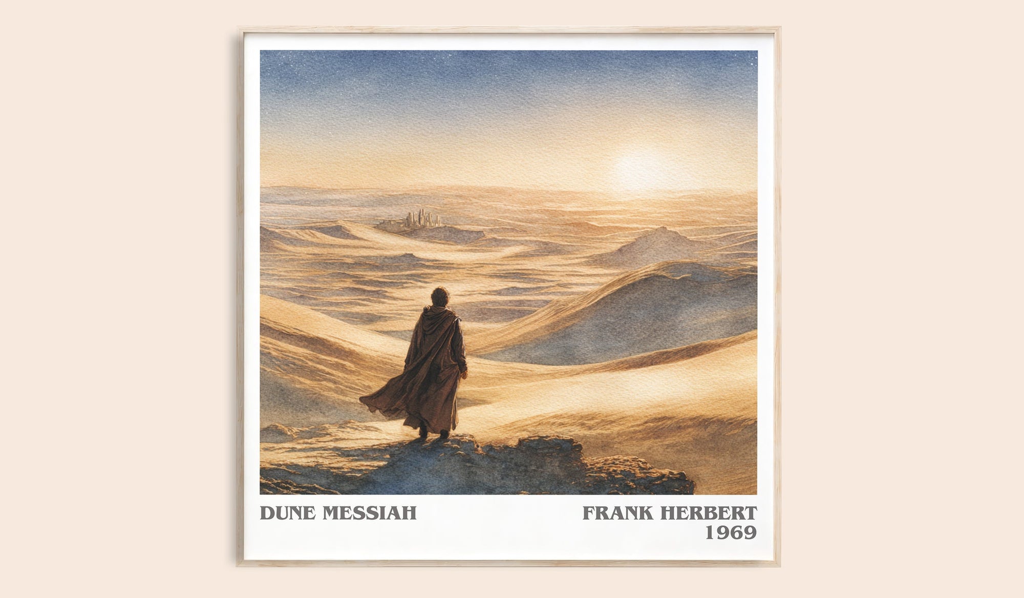Dune Messiah literary book poster by Frank Herbert – framed literary art print