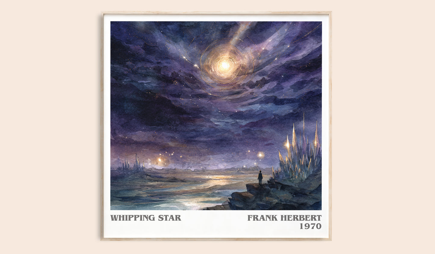 Whipping Star literary book poster by Frank Herbert – framed literary art print