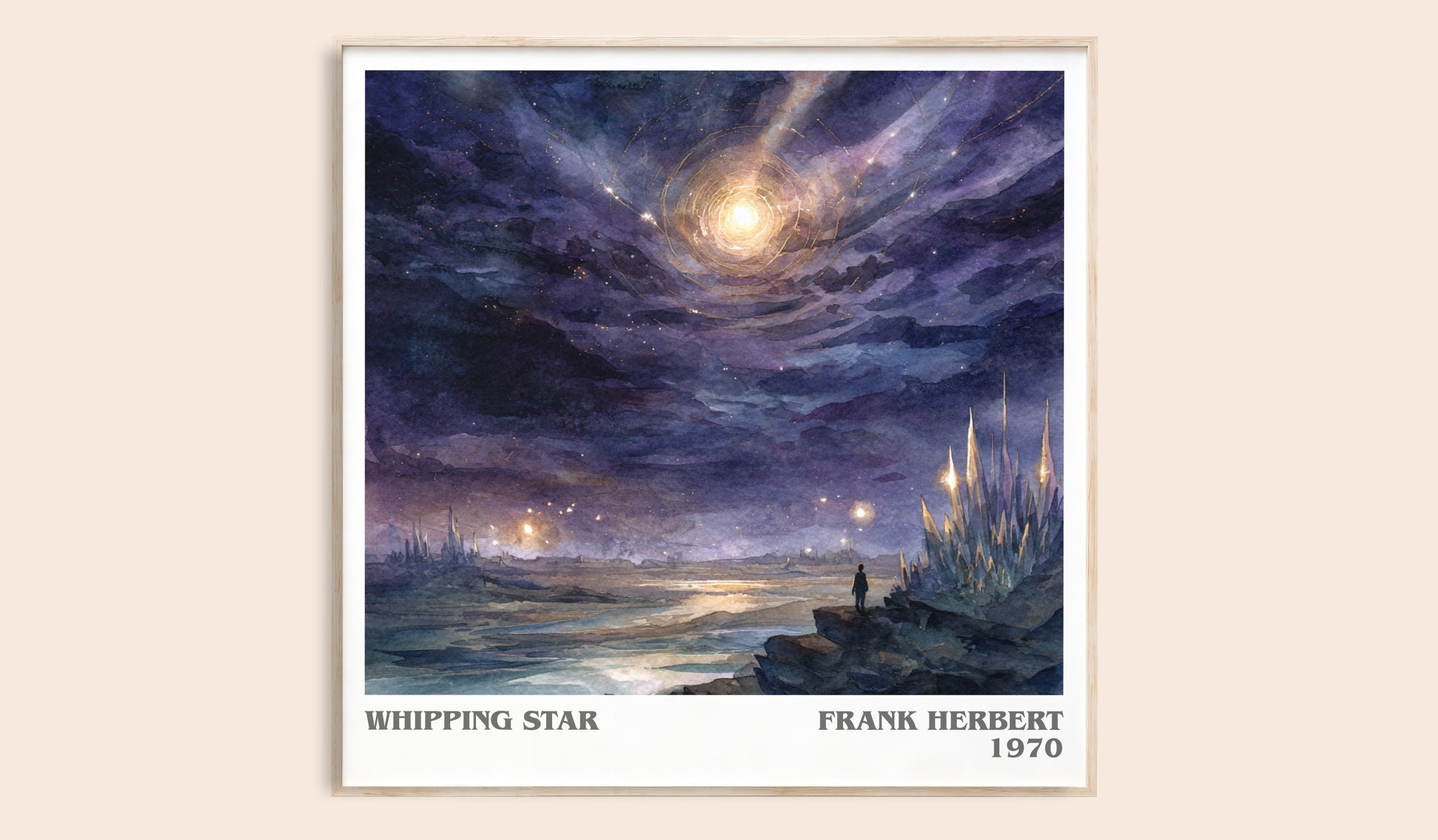Whipping Star literary book poster by Frank Herbert – framed literary art print